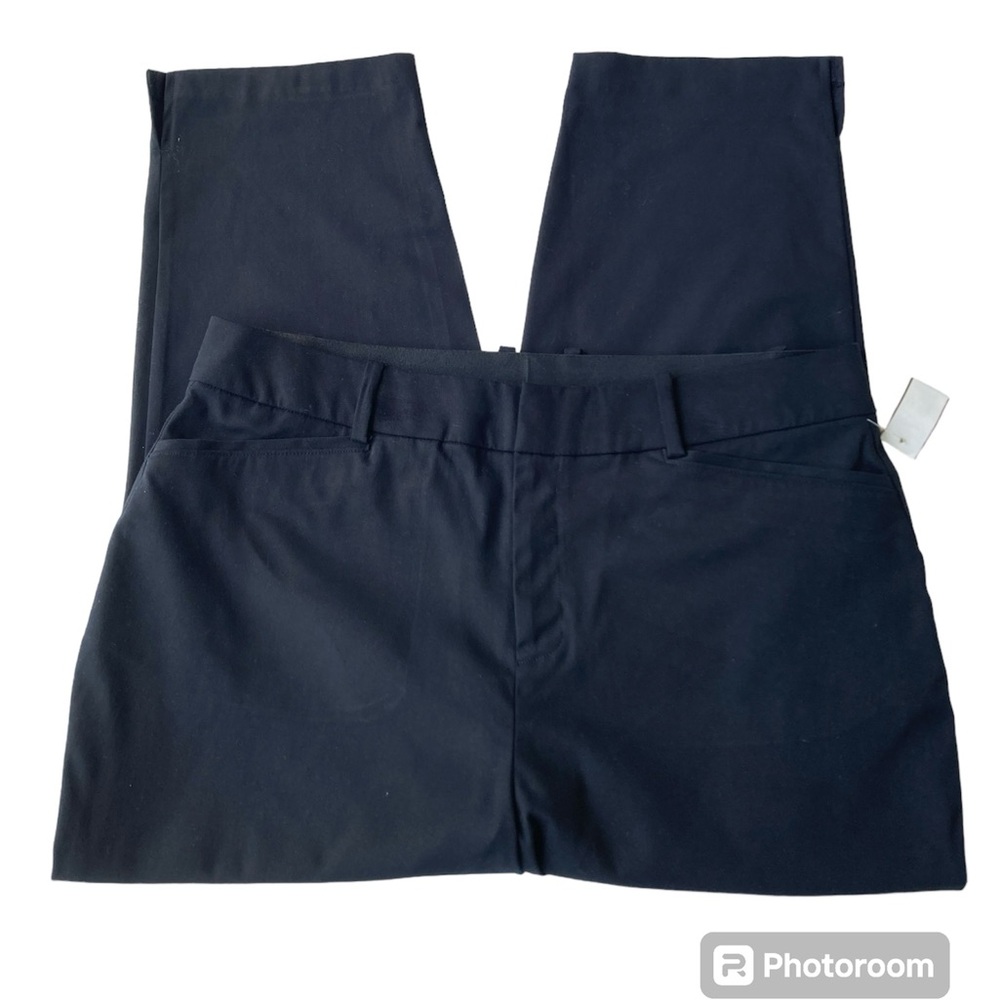 Ava & Viv Black Straight Leg Pants Hidden Elastic Waist Ankle Ladies 17 New